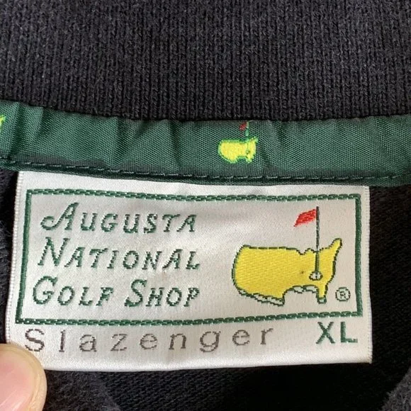 Augusta National Golf Shop Slazenger Mens Polo Shirt XL Black SS Collared - Picture 8 of 10